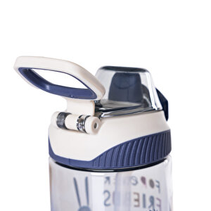 Pipetli Tritan Çocuk Su Matarası 500 ml Mavi-Beyaz