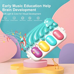 Pıyanolu Dınozor Gokkusagı Bebek Oyun Halısı Pıyanolu Dınozor Gokkusagı Bebek Oyun Halısı