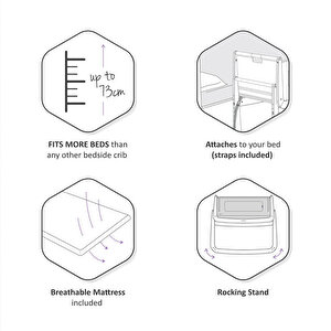 Pod Anne Yanı Ahşap Beşik White Pod Anne Yanı Ahşap Beşik White