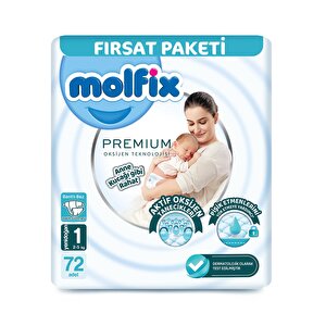 Molfix Premium Fırsat, 1 beden 72 Adet Molfix Premium Fırsat, 1 beden 72 Adet