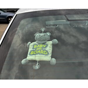 Reflektörlü Arabada Bebek Var Aparatı - Gri Reflektörlü Arabada Bebek Var Aparatı - Gri