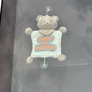 Reflektörlü Arabada Bebek Var Aparatı - Kahverengi Reflektörlü Arabada Bebek Var Aparatı - Kahverengi