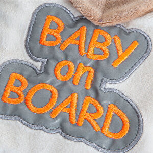 Reflektörlü Arabada Bebek Var Aparatı - Kahverengi Reflektörlü Arabada Bebek Var Aparatı - Kahverengi