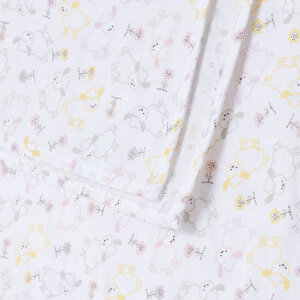 Renkli Kuzu Kız Bebek Müslin Battaniye 100x110cm Renkli Kuzu Kız Bebek Müslin Battaniye 100x110cm