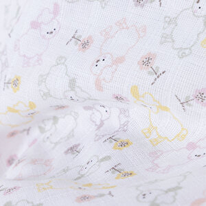 Renkli Kuzu Kız Bebek Müslin Battaniye 100x110cm Renkli Kuzu Kız Bebek Müslin Battaniye 100x110cm