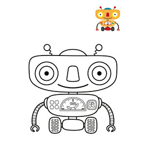 Robotlar Temalı Çocuk Boyama Kitabım