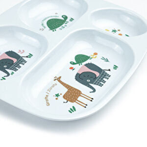 Safari Melamin Mama Tabağı 4 Bölmeli