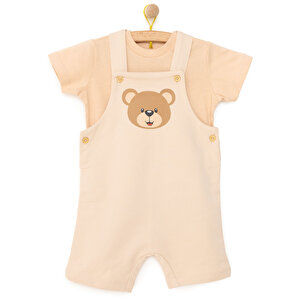 HelloBaby Salopet-Tshirt, Bej, 3 - 6 Ay