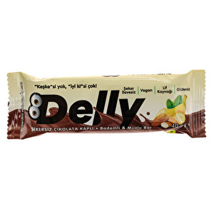 Delly Şekersiz Çikolata Kaplı -Badem-Muz