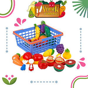 Sepetli Kesilebilen Meyve ve Sebze Seti 42 Parça