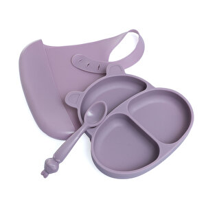 Silikon Beslenme Seti 3'lü Lila