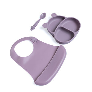 Silikon Beslenme Seti 3'lü Lila