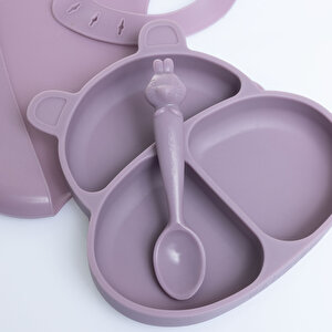 Silikon Beslenme Seti 3'lü Lila