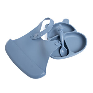 Silikon Beslenme Seti 3'lü Mavi