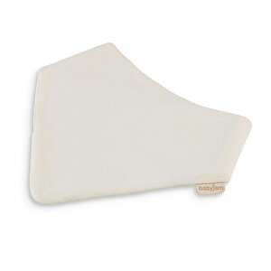 Silikon Diş Kaşıyıcılı Bürümcük Müslin Önlük Ekru