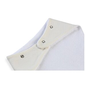 Silikon Diş Kaşıyıcılı Bürümcük Müslin Önlük Ekru