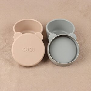 Silikon Kapaklı Mini Kase 2'li Pinky Pink-Gri Silikon Kapaklı Mini Kase 2'li Pinky Pink-Gri