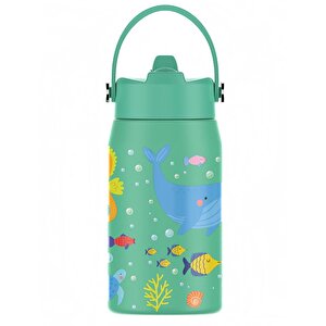 SipnJoy - Lil'Straw Çocuk Su Termosu | 420 ml - Ocean Whisper