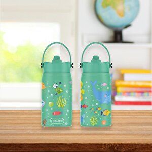 SipnJoy - Lil'Straw Çocuk Su Termosu | 420 ml - Ocean Whisper