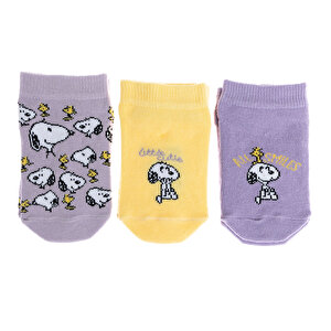 Snoopy 3'lü Bilek Çorap, Sarı, 0-6 Ay