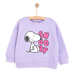 Snoopy Snoopy Kız Sweatshirt, Lila, 9 Ay