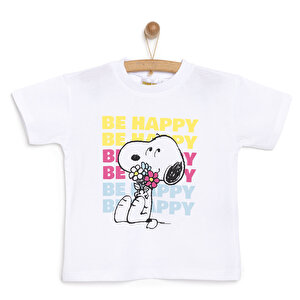 Peanuts  Snoopy Tshirt, Beyaz, 9 Ay