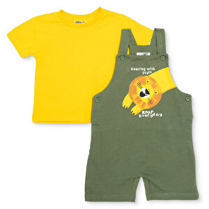 HelloBaby Şort Salopet-T, Haki, 3 - 6 Ay