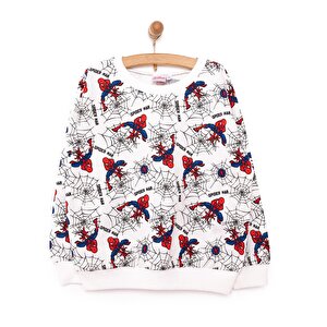 Spiderman Erkek Sweat, Ekru, 9 Ay