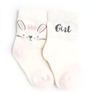 2'li Sakallı Tavşan-Aslan Bebek Soket Çorap