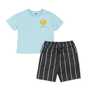 HelloBaby Surfest Tshirt, Mavi, 6 - 9 Ay