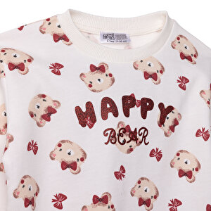 Kız Bebek Sweatshirt Şardonlu İki İplik Bisiklet Yaka Uzun Kol Kız Bebek Sweatshirt Şardonlu İki İplik Bisiklet Yaka Uzun Kol