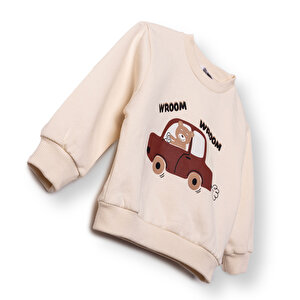 Erkek Bebek Sweatshirt Şardonlu İki İplik Bisiklet Yaka Uzun Kol Erkek Bebek Sweatshirt Şardonlu İki İplik Bisiklet Yaka Uzun Kol