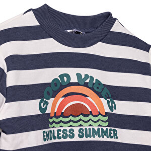 Erkek Bebek Sweatshirt Şardonlu İki İplik Bisiklet Yaka Uzun Kol Erkek Bebek Sweatshirt Şardonlu İki İplik Bisiklet Yaka Uzun Kol