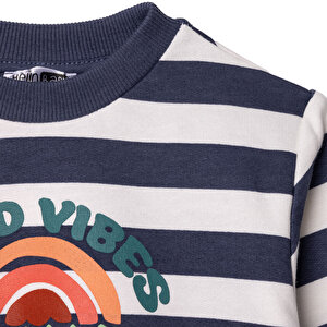 Erkek Bebek Sweatshirt Şardonlu İki İplik Bisiklet Yaka Uzun Kol Erkek Bebek Sweatshirt Şardonlu İki İplik Bisiklet Yaka Uzun Kol