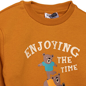 Erkek Bebek Sweatshirt Şardonlu İki İplik Uzun Kol