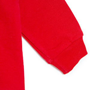 Kız Bebek Sweatshirt Şardonlu İki İplik Bisiklet Yaka Uzun Kol