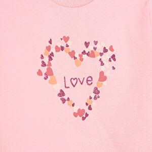 Kız Bebek Sweatshirt Şardonlu İki İplik Bisiklet Yaka Uzun Kol