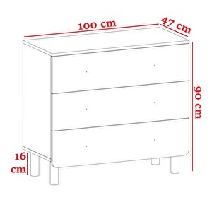 Sweet 3 Çekmeceli Şifonyer