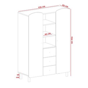 Sweet Geniş 2 Kapılı Dolap