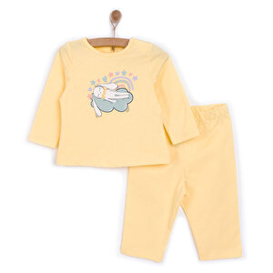 Tavşan Neni Pijama Takımı, Sarı, 6 Ay