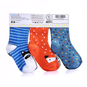Tilki Desenli 6'lı Soket Çorap 6lı Soket Çorap Erkek Bebek