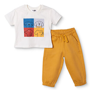 HelloBaby Tshirt - Panto, Ekru, 6 - 9 Ay