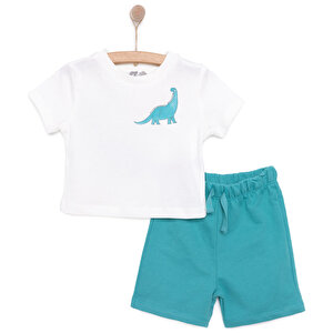 HelloBaby Tshirt-Şort, Ekru, 6 Ay