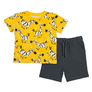 HelloBaby Tshirt, Sarı Baskılı, 6 - 9 Ay