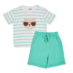 HelloBaby Tshir, Yeşil Baskılı, 6 - 9 Ay