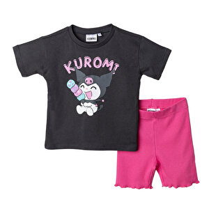 Hello Kitty Tshirt-Tayt, Antrasit, 9 Ay