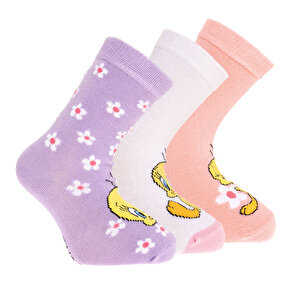 Tweety 3lü Soket Çorap, Pembe, 0-6 Ay