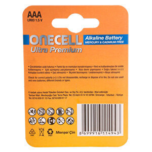 Ultra Premium Alkalin AAA Boy Pil 4lü