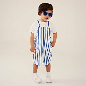 Under the Sea Çizgili Erkek Şort Salopet Erkek Bebek