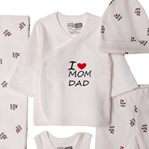 Unisex 10lu Hastane Çıkışı İnterlok V Yaka Uzun Kol Patikli Paça